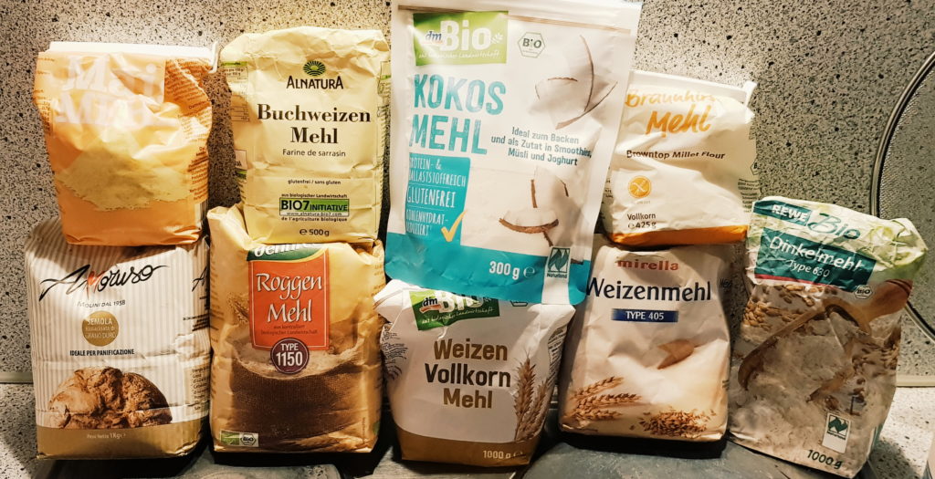 verschiedene Mehlsorten