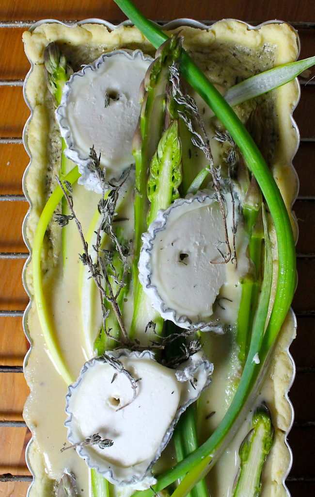 Spargeltarte vor dem Backen